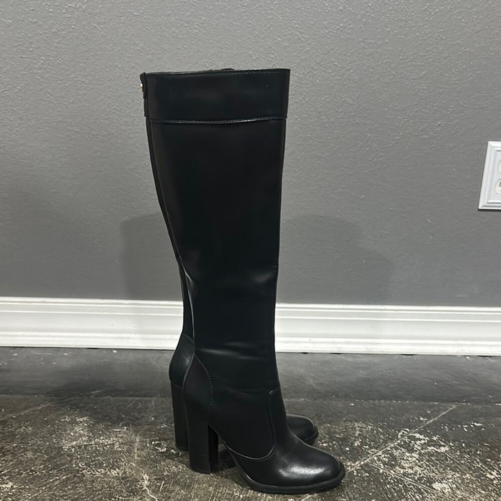 Azalea Wang Butler Faux Leather Knee High Black Boots 6.5